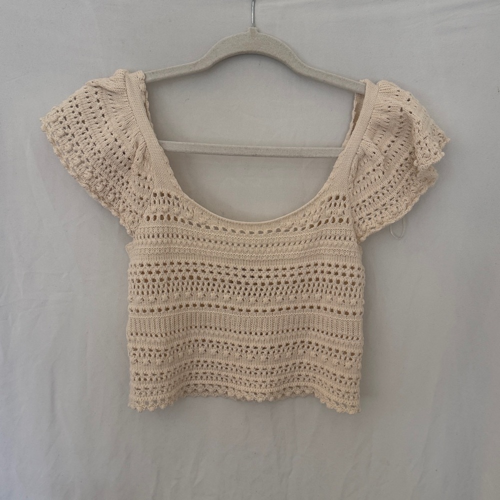Sincerely Jules Cream Color Knit Crop Top XS